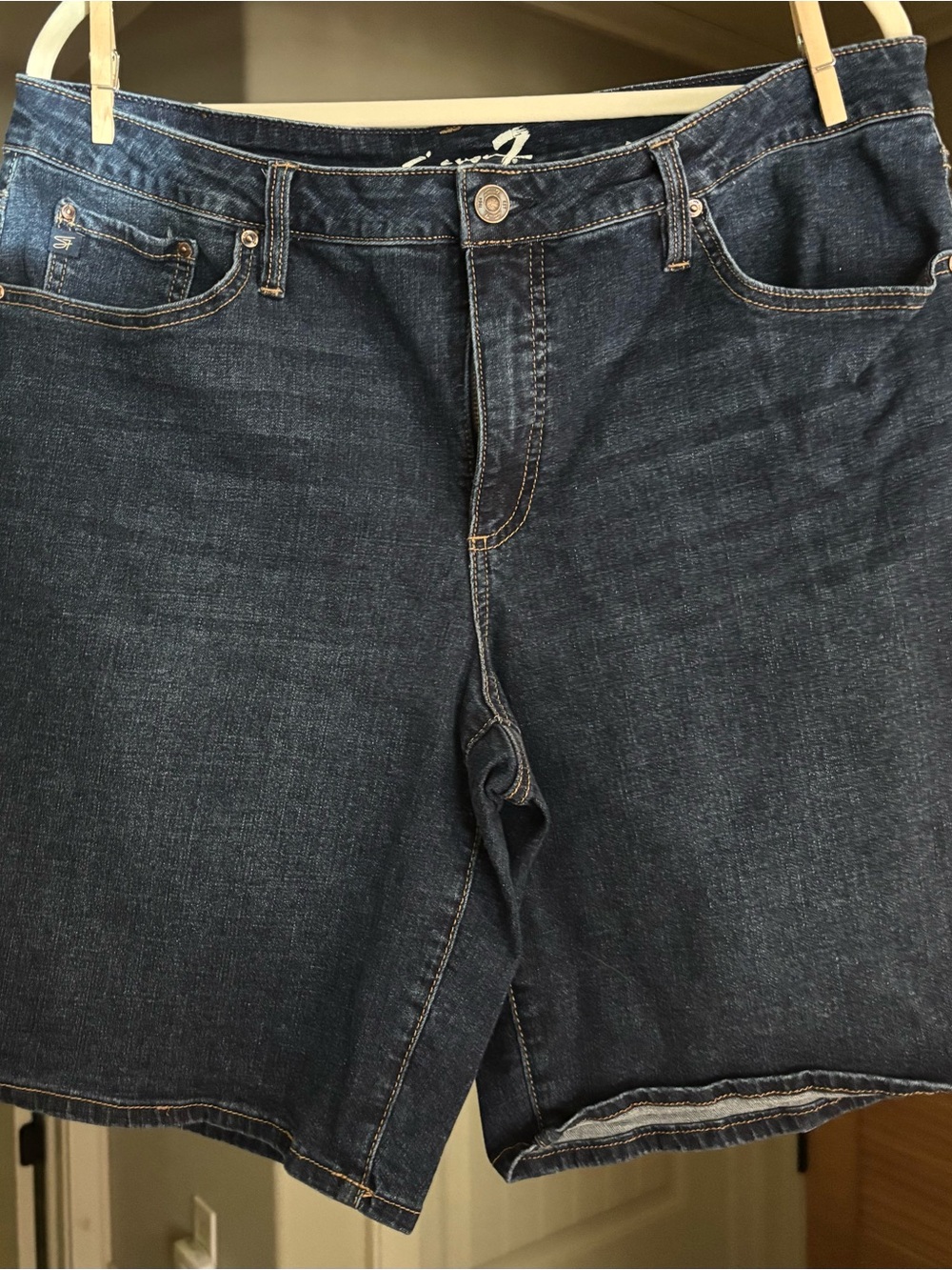 Seven7 Dark Blue Denim Jean Shorts